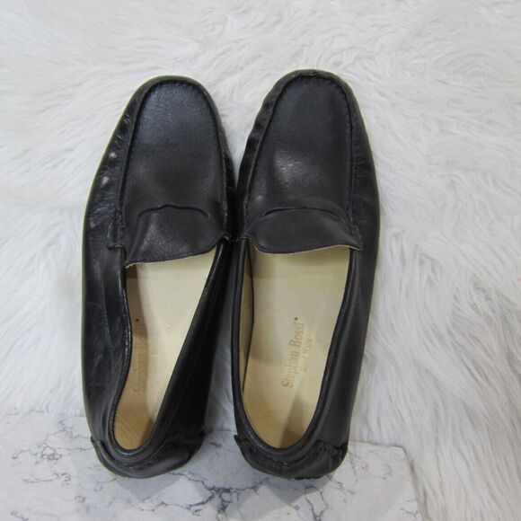 Stephan Bossi Black Leather Driving Moc Loafer Shoes Handmade Brazil size 10 M